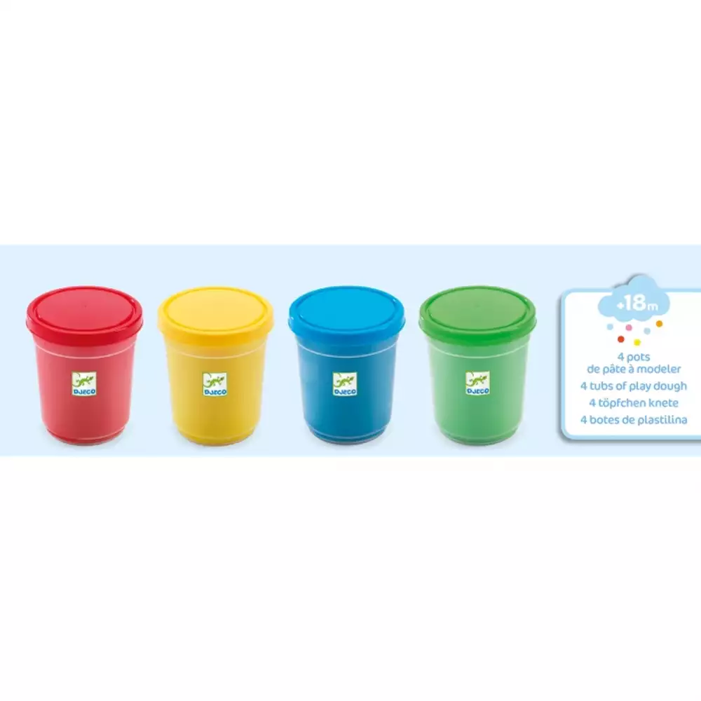 Pâte à modeler 4 pots Djeco