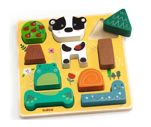 Puzzle en bois Puzz & Match Happy – Djeco