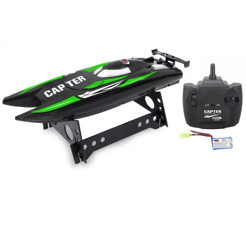 Bateau Radiocommandé Capter Speedboot noir/vert LiPo 7,4V 2,4GHz - Jamara