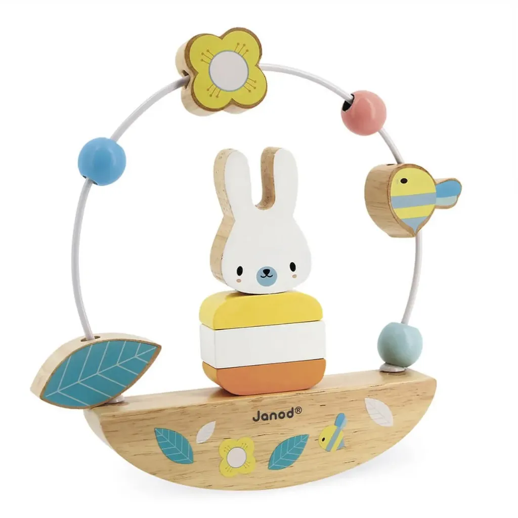 Jouet d'éveil looping basculo lapin pure - Janod