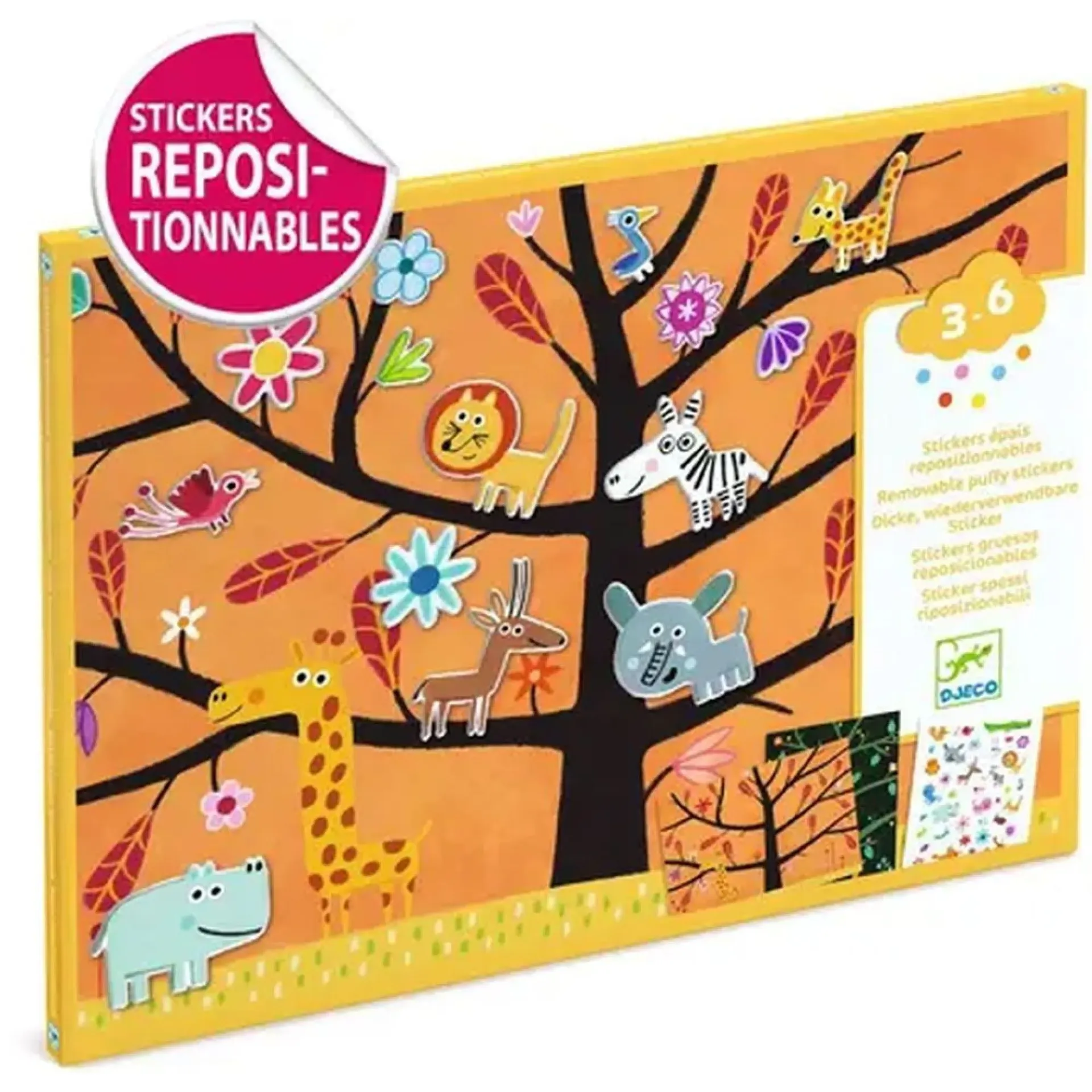 Pochette de stickers repositionnables avec décors Chat-Perché - Djeco