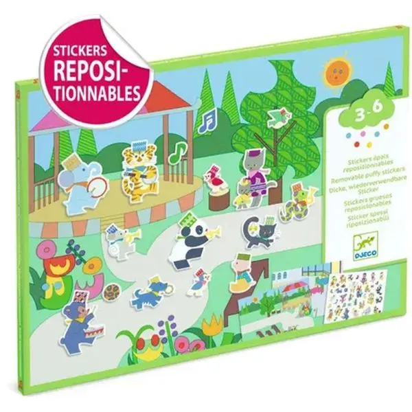 Pochette de stickers repositionnables avec décors Fanfare - Djeco